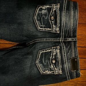 Silver Jeans Dark Blue Ankle & Cropped Jeans